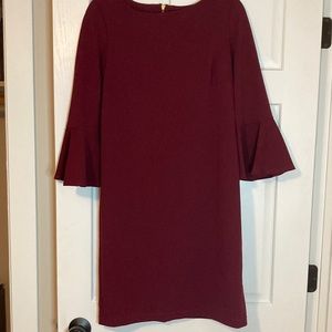 Liz Claiborne Burgundy Flutter Sleeve Sheath Dress Size 6